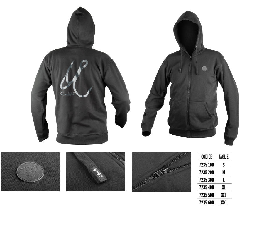 GAMAKATSU HOODY BLACK FASSA